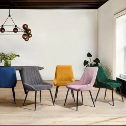 Rabiot Green Velvet Upholstery Arm Dining Chairs ( Set of 2 ) by Homy Casa -Homy Casa Shop green homy casa dining chairs rabiot green a 31 1000