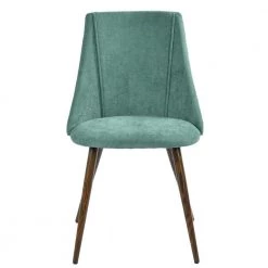 Smeg Green Velvet Upholstered Walnut Metal Legs Side Dining Chairs(Set of 2) by Homy Casa 24 Smeg Green Velvet Upholstered Walnut Metal Legs Side Dining Chairs(Set of 2) by Homy Casa -Homy Casa Shop green homy casa dining chairs smeg dining teal terry walnut metal leg 4f 1000