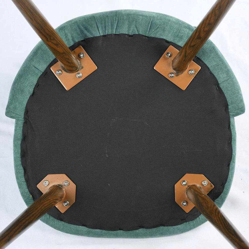 Smeg Green Velvet Upholstered Walnut Metal Legs Side Dining Chairs(Set of 2) by Homy Casa 8 Smeg Green Velvet Upholstered Walnut Metal Legs Side Dining Chairs(Set of 2) by Homy Casa - Image 6