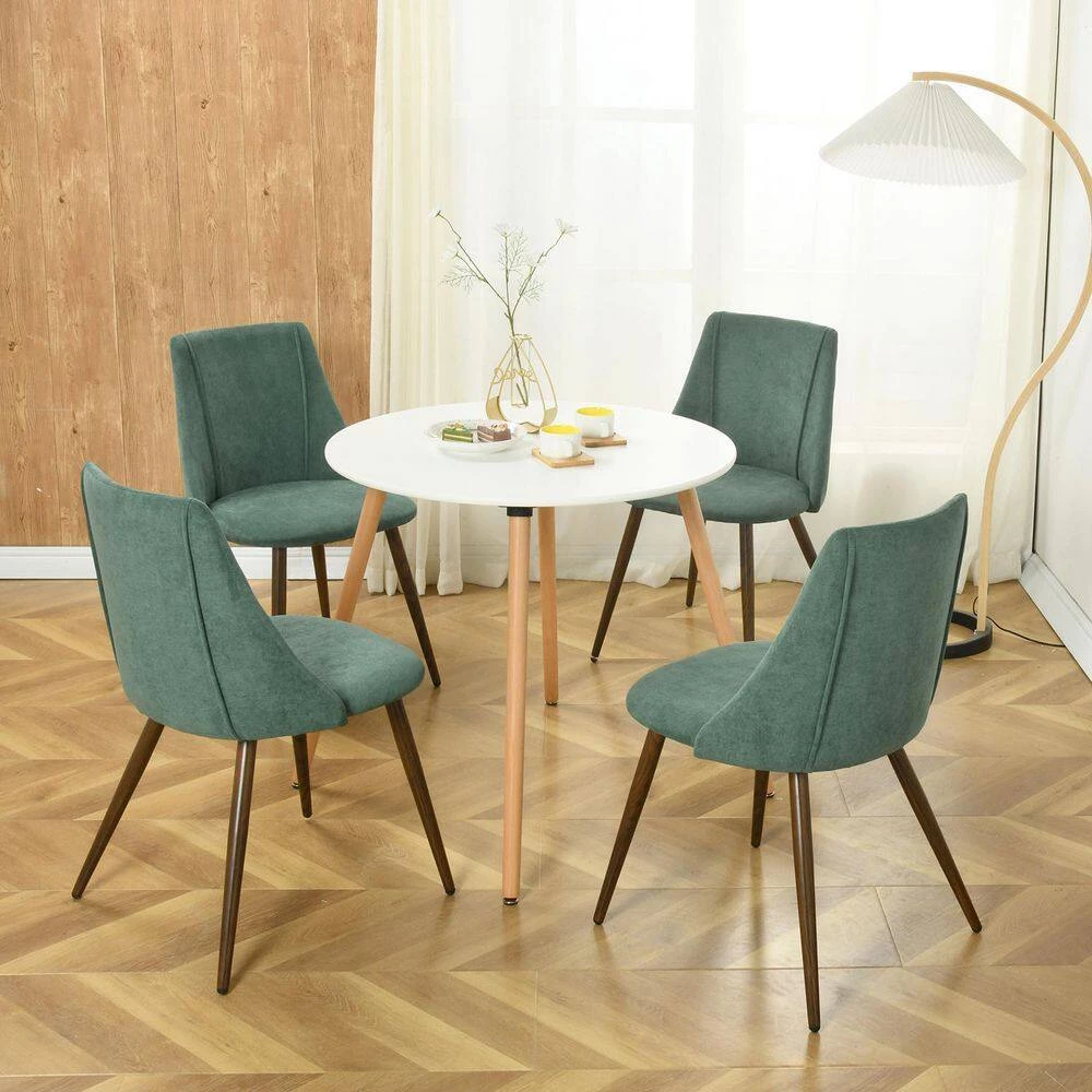 Smeg Green Velvet Upholstered Walnut Metal Legs Side Dining Chairs(Set of 2) by Homy Casa 9 Smeg Green Velvet Upholstered Walnut Metal Legs Side Dining Chairs(Set of 2) by Homy Casa - Image 7