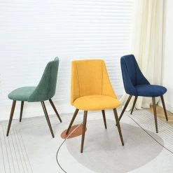 Smeg Green Velvet Upholstered Walnut Metal Legs Side Dining Chairs(Set of 2) by Homy Casa 19 Smeg Green Velvet Upholstered Walnut Metal Legs Side Dining Chairs(Set of 2) by Homy Casa -Homy Casa Shop green homy casa dining chairs smeg dining teal terry walnut metal leg a0 1000