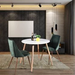 Smeg Green Velvet Upholstered Side Dining Chairs(Set of 2) by Homy Casa -Homy Casa Shop green homy casa dining chairs smeg tiaanium 32mm lmkz c3 1000