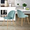 Carson Carrington Mid-Century Modern Lake green Velvet Dining Chair (Set of 2) by Homy Casa -Homy Casa Shop green homy casa dining chairs zomba green velvet diamond kd metal a 64 1000