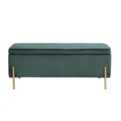 TUDOR Green Velvet Ottoman with Storage by Homy Casa -Homy Casa Shop green homy casa ottomans hd tudor green c3 1000