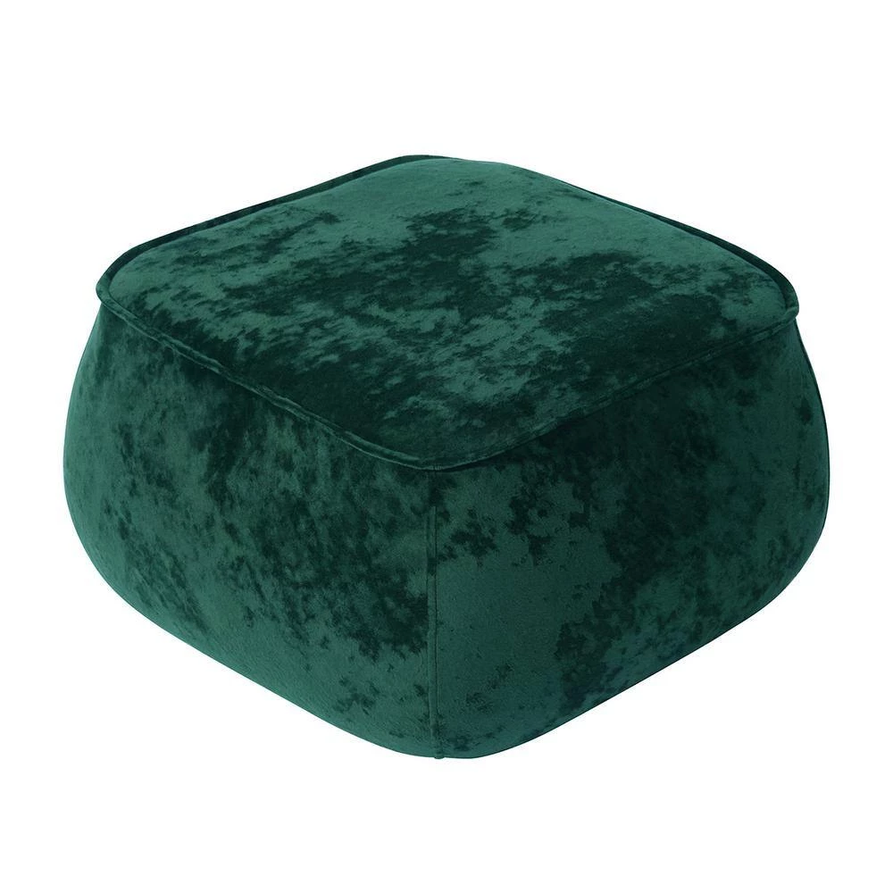 Rondae Green Ice Velvet Ottoman by Homy Casa 6 Rondae Green Ice Velvet Ottoman by Homy Casa - Image 4
