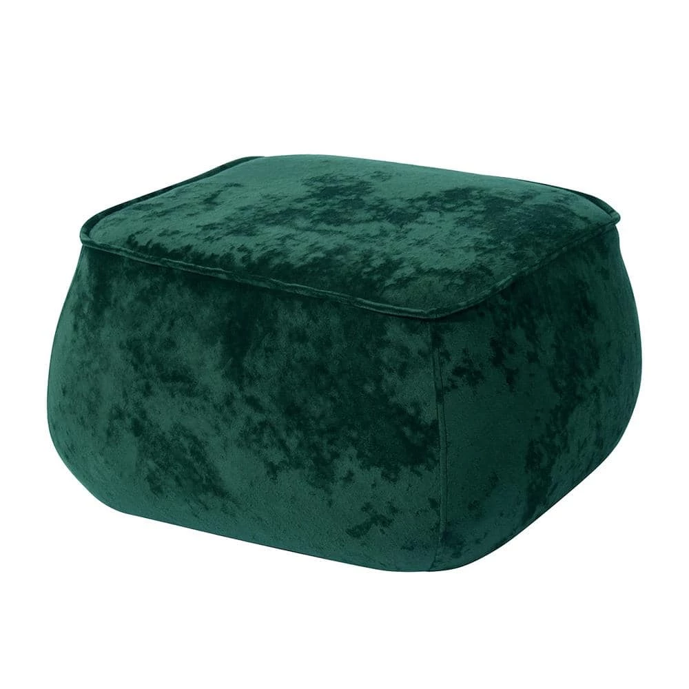 Rondae Green Ice Velvet Ottoman by Homy Casa 3 Rondae Green Ice Velvet Ottoman by Homy Casa