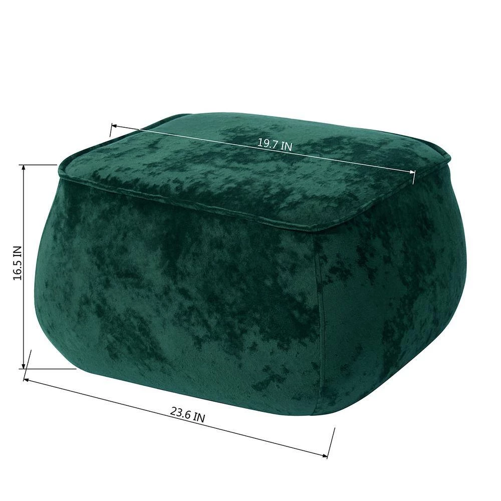 Rondae Green Ice Velvet Ottoman by Homy Casa 10 Rondae Green Ice Velvet Ottoman by Homy Casa - Image 8