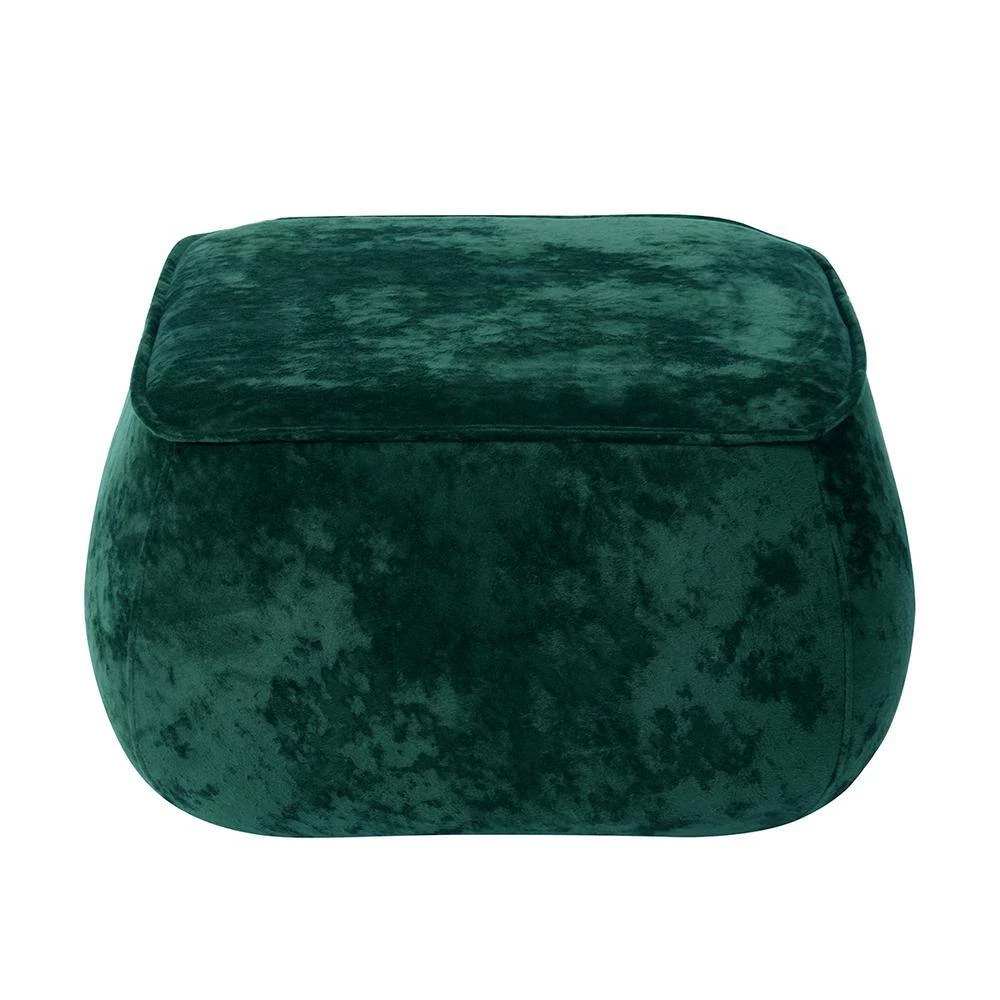 Rondae Green Ice Velvet Ottoman by Homy Casa 5 Rondae Green Ice Velvet Ottoman by Homy Casa - Image 3