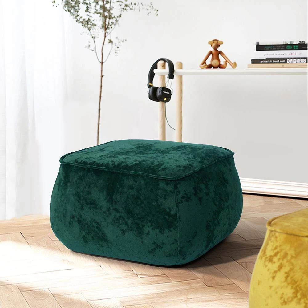 Rondae Green Ice Velvet Ottoman by Homy Casa 4 Rondae Green Ice Velvet Ottoman by Homy Casa - Image 2