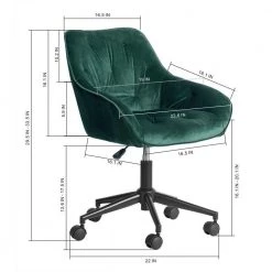 Alexon Green Study Room Office Chair Middle Office Chair by Homy Casa -Homy Casa Shop green homy casa task chairs alexon green 76 1000