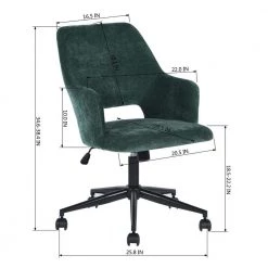 Office Chair Green Armchair Secretary Adjustable Swivel Upholstered Computer Chair by Homy Casa -Homy Casa Shop green homy casa task chairs boga forest 44 1000