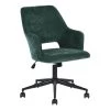Office Chair Green Armchair Secretary Adjustable Swivel Upholstered Computer Chair by Homy Casa