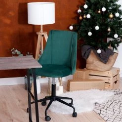 Dark Green Velvet Fabric Cover Modern Simple Style Green Large Size High Back Secretary Office Chair by Homy Casa 13 Dark Green Velvet Fabric Cover Modern Simple Style Green Large Size High Back Secretary Office Chair by Homy Casa -Homy Casa Shop green homy casa task chairs cian green c3 1000