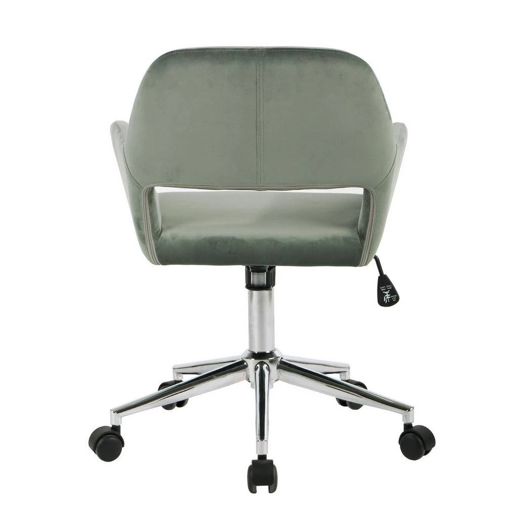 16.1 in. Width Green velvet Upholstery Task Chair with Adjustable Height by Homy Casa 8 16.1 in. Width Green velvet Upholstery Task Chair with Adjustable Height by Homy Casa - Image 6