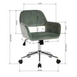16.1 in. Width Green velvet Upholstery Task Chair with Adjustable Height by Homy Casa 18 16.1 in. Width Green velvet Upholstery Task Chair with Adjustable Height by Homy Casa -Homy Casa Shop green homy casa task chairs ross chrome velvet cactus 44 1000