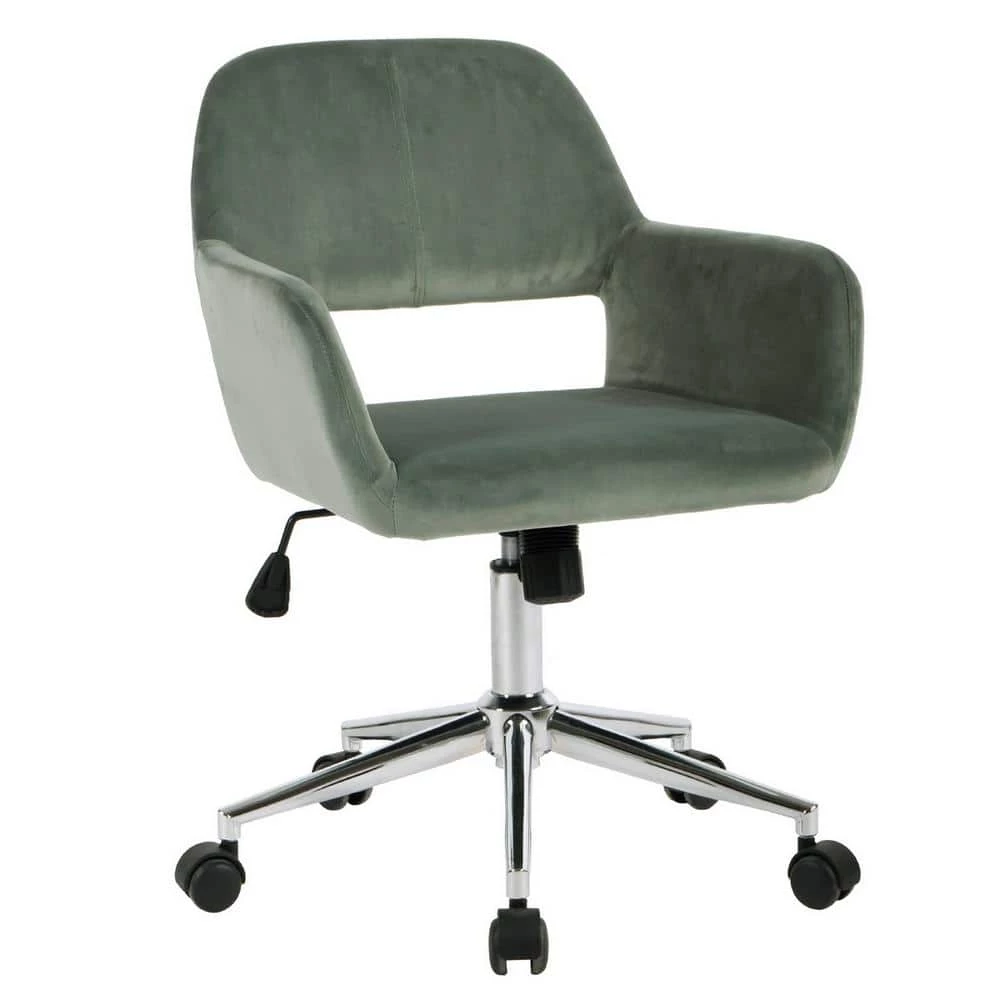 16.1 in. Width Green velvet Upholstery Task Chair with Adjustable Height by Homy Casa 3 16.1 in. Width Green velvet Upholstery Task Chair with Adjustable Height by Homy Casa