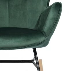 Epping Green Velvet Light Wood Leg Rocking Chair by Homy Casa -Homy Casa Shop green light wood homy casa rockers gliders ottomans hd epping kd velvet green wood leg 44 1000