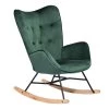 Epping Green Velvet Light Wood Leg Rocking Chair by Homy Casa -Homy Casa Shop green light wood homy casa rockers gliders ottomans hd epping kd velvet green wood leg 64 1000