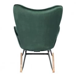Epping Green Velvet Light Wood Leg Rocking Chair by Homy Casa -Homy Casa Shop green light wood homy casa rockers gliders ottomans hd epping kd velvet green wood leg c3 1000