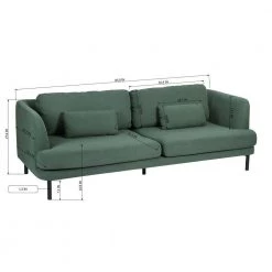 Clemency 85 in. W Square Arm Fabric Upholstered Contemporary Straight Sofa in Green by Homy Casa -Homy Casa Shop green three homy casa sofas couches clemency three 1f 1000