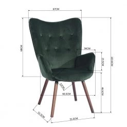 Kas Green Velvet Tufted Arm Chair by Homy Casa -Homy Casa Shop green velvet homy casa accent chairs kas kd velvet green lmkz 44 1000