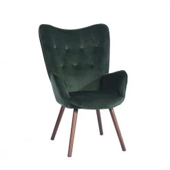 Kas Green Velvet Tufted Arm Chair by Homy Casa