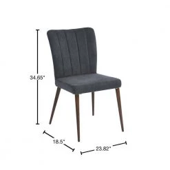 Dark Grey Upholstered Parsons Chair (Set of 2) by Homy Casa -Homy Casa Shop grey homy casa accent chairs aldred dgrey ykc 40 1000