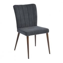 Dark Grey Upholstered Parsons Chair (Set of 2) by Homy Casa