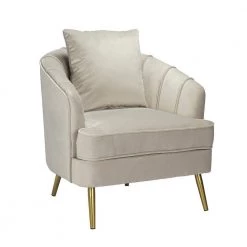 HD-TACKO Grey Velvet Armchair by Homy Casa