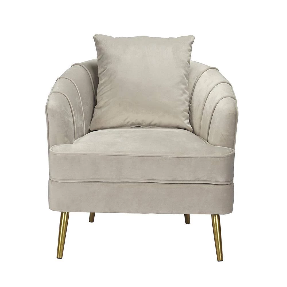 HD-TACKO Grey Velvet Armchair by Homy Casa 7 HD-TACKO Grey Velvet Armchair by Homy Casa - Image 5