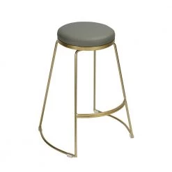 Jaylen 25.6 in. Gold Metal Frame Counter Stool With Grey Pu Seat by Homy Casa -Homy Casa Shop grey homy casa bar stools hd jaylen 31 1000