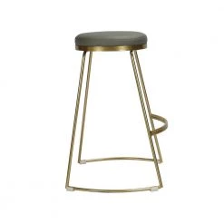 Jaylen 25.6 in. Gold Metal Frame Counter Stool With Grey Pu Seat by Homy Casa -Homy Casa Shop grey homy casa bar stools hd jaylen 4f 1000