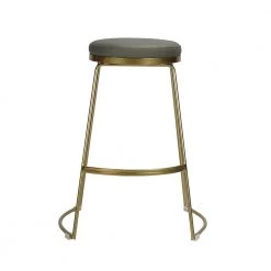 Jaylen 25.6 in. Gold Metal Frame Counter Stool With Grey Pu Seat by Homy Casa -Homy Casa Shop grey homy casa bar stools hd jaylen c3 1000