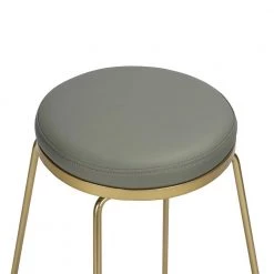 Jaylen 25.6 in. Gold Metal Frame Counter Stool With Grey Pu Seat by Homy Casa -Homy Casa Shop grey homy casa bar stools hd jaylen fa 1000