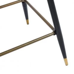 Smeg 38.4 in. Grey High Back Metal Frame Counter Stool With Faux Leather Seat (Set of 2) by Homy Casa -Homy Casa Shop grey homy casa bar stools smeg bar grey pu black gold leg 1d 1000