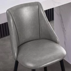 Smeg 38.4 in. Grey High Back Metal Frame Counter Stool With Faux Leather Seat (Set of 2) by Homy Casa -Homy Casa Shop grey homy casa bar stools smeg bar grey pu black gold leg 76 1000