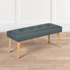 Cicilia Grey Fabric Upholstered Tufted Bench ( 18.3'' H X 43'' W X 15.7'' D ) by Homy Casa 18 Cicilia Grey Fabric Upholstered Tufted Bench ( 18.3'' H X 43'' W X 15.7'' D ) by Homy Casa -Homy Casa Shop grey homy casa bedroom benches cicilia grey a 1d 1000