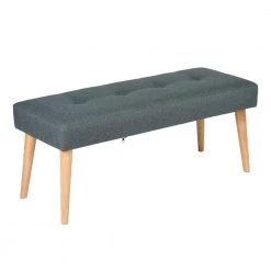Cicilia Grey Fabric Upholstered Tufted Bench ( 18.3'' H X 43'' W X 15.7'' D ) by Homy Casa