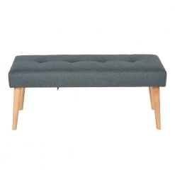 Cicilia Grey Fabric Upholstered Tufted Bench ( 18.3'' H X 43'' W X 15.7'' D ) by Homy Casa 21 Cicilia Grey Fabric Upholstered Tufted Bench ( 18.3'' H X 43'' W X 15.7'' D ) by Homy Casa -Homy Casa Shop grey homy casa bedroom benches cicilia grey a c3 1000
