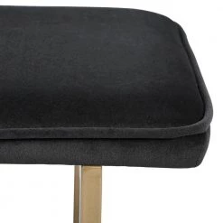 Slip Black Fabric Gold Legs Bench 18.5 in. H x 44.5 in. W x 15 in. D by Homy Casa -Homy Casa Shop grey homy casa bedroom benches hd slip bench frost black gold legs 44 1000