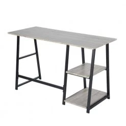 Computer Desk Grey with 2-Shelves by Homy Casa 12 Computer Desk Grey with 2-Shelves by Homy Casa -Homy Casa Shop grey homy casa computer desks mcghee dark grey plus 4f 1000