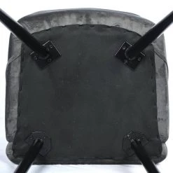 Aldridge Grey Velvet Upholstered Arm Dining Chairs ( Set of 2) by Homy Casa -Homy Casa Shop grey homy casa dining chairs aldridge dining grey velvet black leg 1d 1000