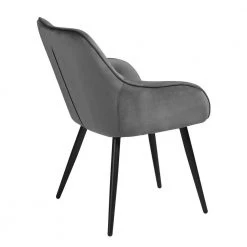 Grey Velvet Upholstered Arm Chair Dark Accent Armchair by Homy Casa -Homy Casa Shop grey homy casa dining chairs chandler grey 1f 1000