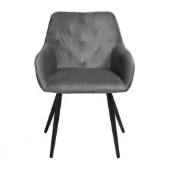 Grey Velvet Upholstered Arm Chair Dark Accent Armchair by Homy Casa -Homy Casa Shop grey homy casa dining chairs chandler grey c3 1000