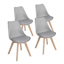 Frankfurt Grey Upholstered Side Chair ( Set of 4 ) by Homy Casa -Homy Casa Shop grey homy casa dining chairs frankfurt grey b 77 1000