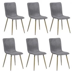 Scargill Grey Fabric Upholstered Dining Chairs (Set of 6) by Homy Casa