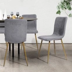 Scargill Grey Fabric Upholstered Dining Chairs (Set of 6) by Homy Casa -Homy Casa Shop grey homy casa dining chairs hd scargill dark grey 6pcs 77 1000