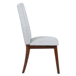 Rosanne Grey Fabric Upholstery Solid Wood Dining Chairs (Set of 2) by Homy Casa -Homy Casa Shop grey homy casa dining chairs rosanne 1f 1000 1