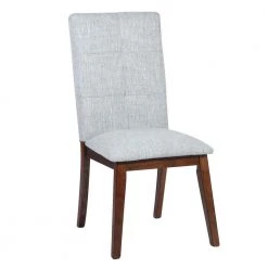 Rosanne Grey Fabric Upholstery Solid Wood Dining Chairs (Set of 2) by Homy Casa -Homy Casa Shop grey homy casa dining chairs rosanne 4f 1000 1