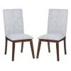 Rosanne Grey Fabric Upholstery Solid Wood Dining Chairs (Set of 2) by Homy Casa